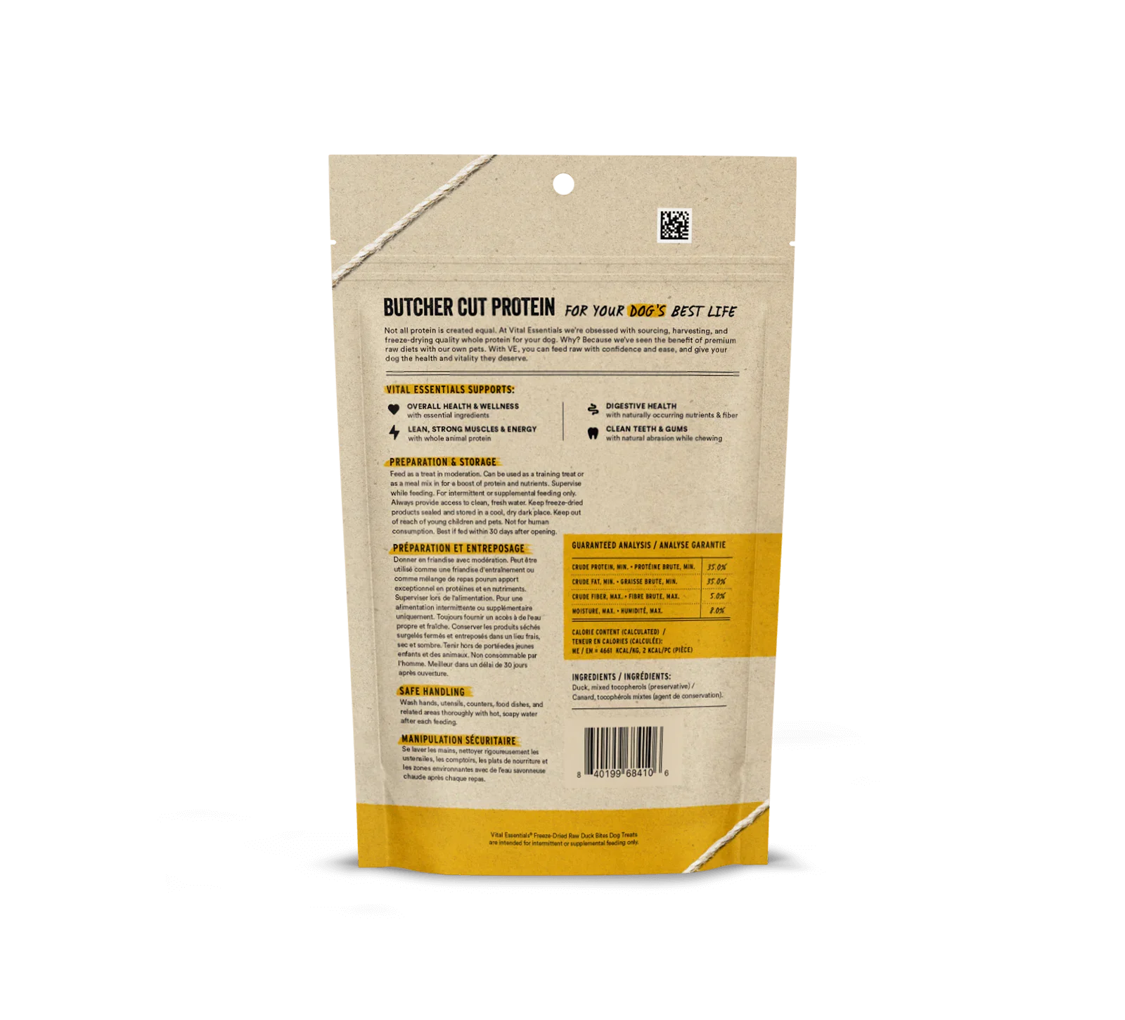 Vital Essentials Dog Freeze-Dried Treat Bites Duck 5.5oz.