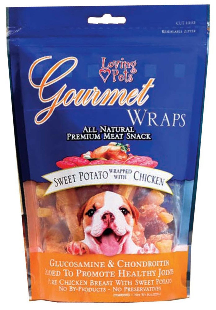 Loving Pets Gourmet Wraps Dog Treat Sweet Potato  Chicken, 1ea/8 oz