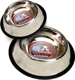 Loving Pets Traditional No-Tip Stainless Steel Dog Bowl Silver 8 Ounces