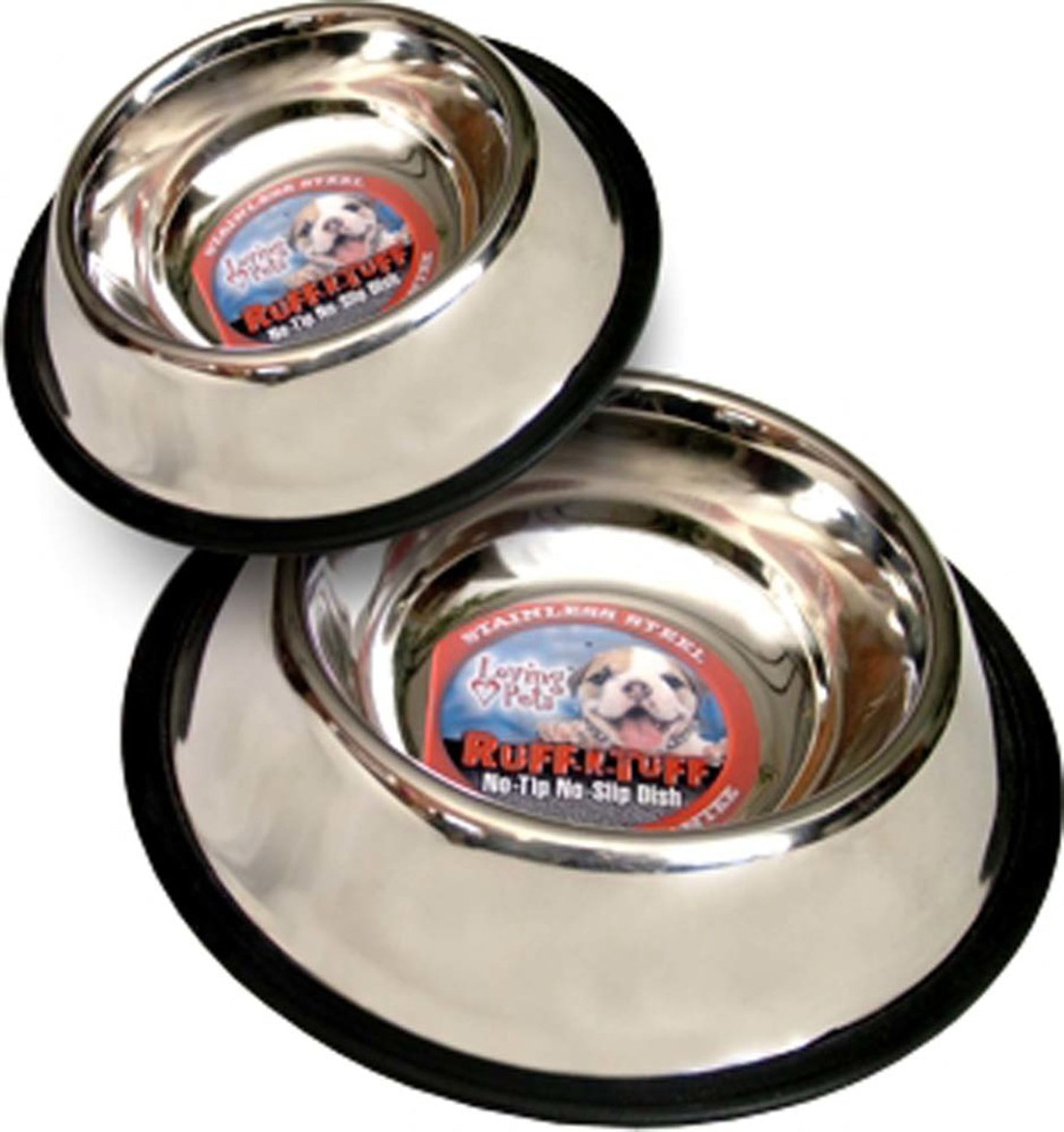Loving Pets Traditional NoTip Stainless Steel Dog Bowl Silver, 1ea/64 oz