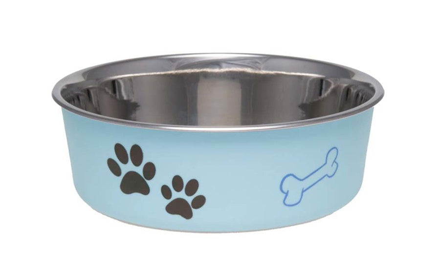 Loving Pets Classic Dog Bowl Paw Print and Bone Murano Medium