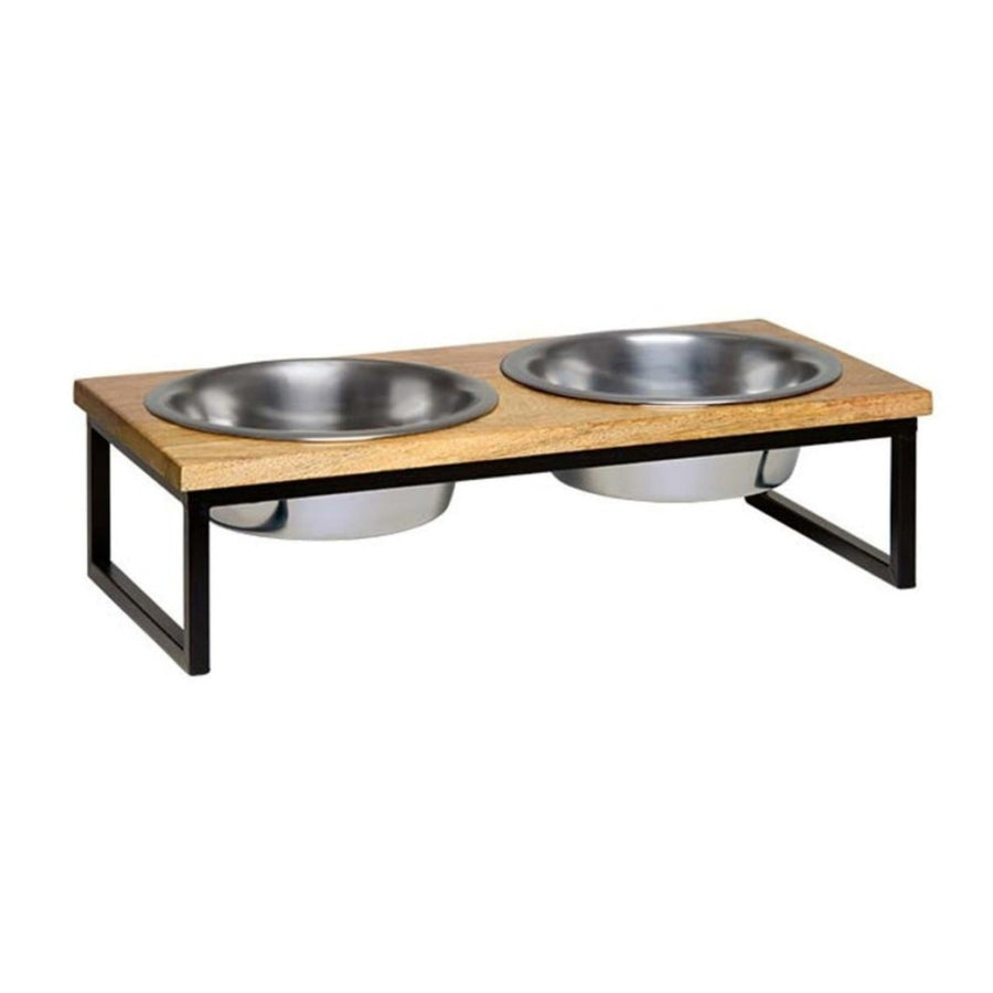 Loving Pets Black Label Raised Wooden Top Diner 1ea/2 qt Default Title