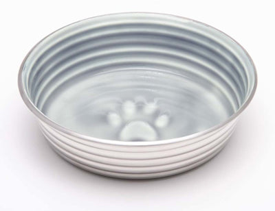 Loving Pets Dog Bowl Paw Print Grey Medium