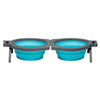 Loving Pets Travel Double Diner Dog Bowl Blue 1ea/SM