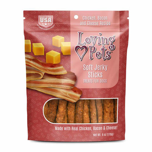 Loving Pets Soft Jerky Sticks Dog Treat Chicken, Bacon  Cheese, 1ea/6 oz