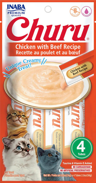 **Inaba Cat Churu Puree Chicken Beef 2oz. (6 Count)