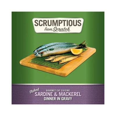 Scrumptious Cat Sardine & Mackerel Gravy 2.8oz. (Case of 12)