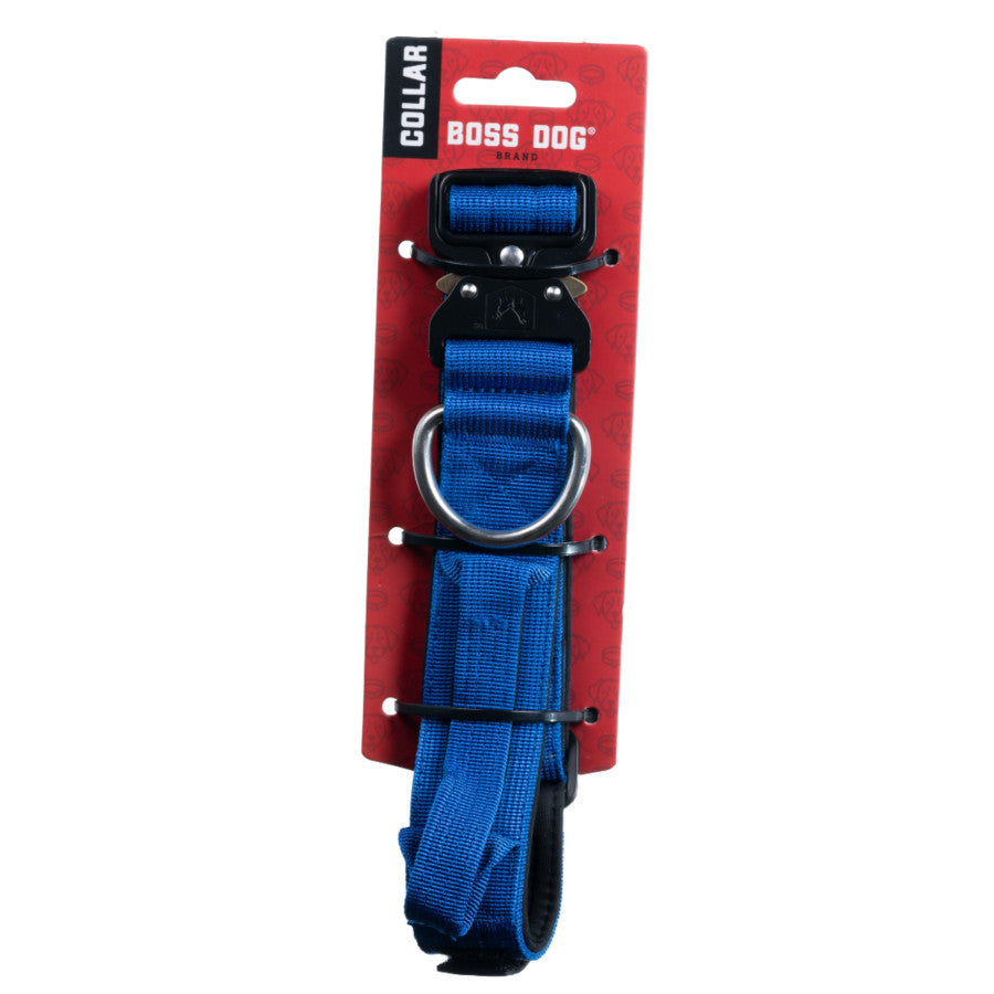 Boss Dog Tactical Adjustable Dog Collar Blue, 1ea/MD, 1518 in