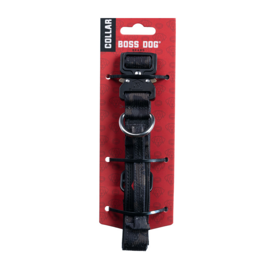 Boss Dog Tactical Adjustable Dog Collar Black Camo, 1ea/Small, 13-16 in Default Title