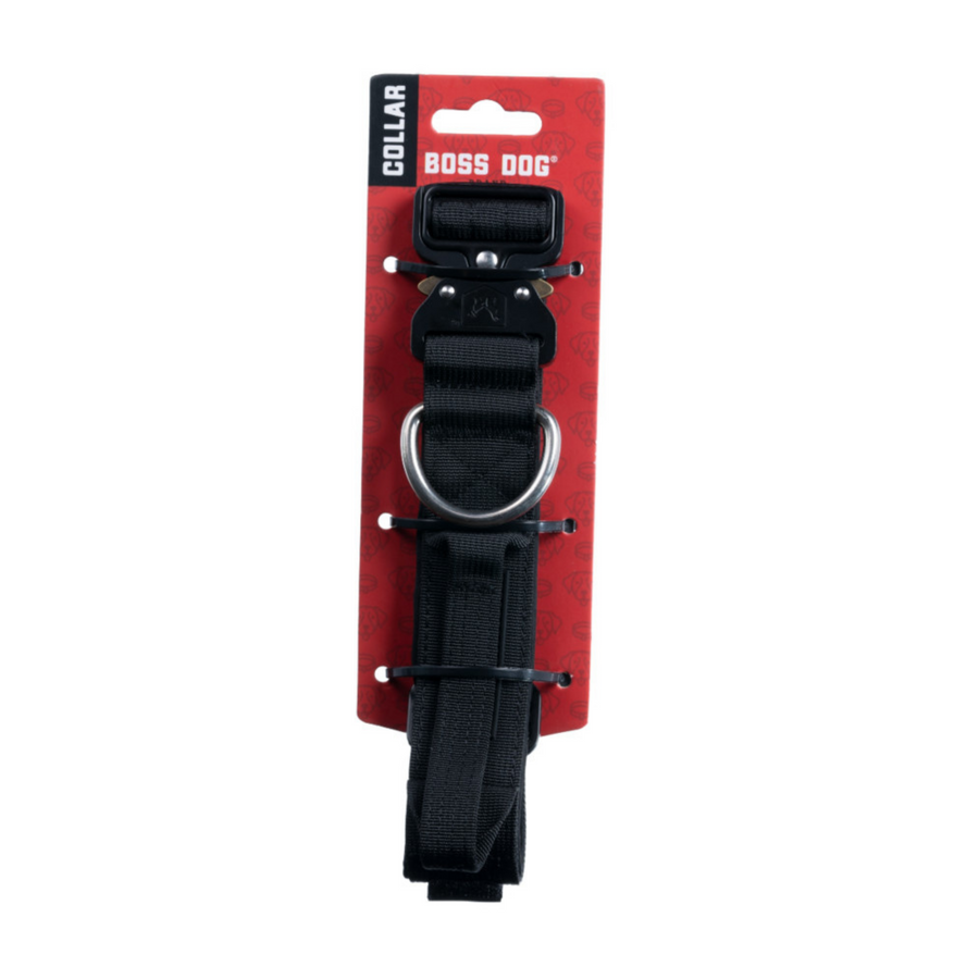 Boss Dog Tactical Adjustable Dog Collar Black, 1ea/Large, 17-22 in Default Title