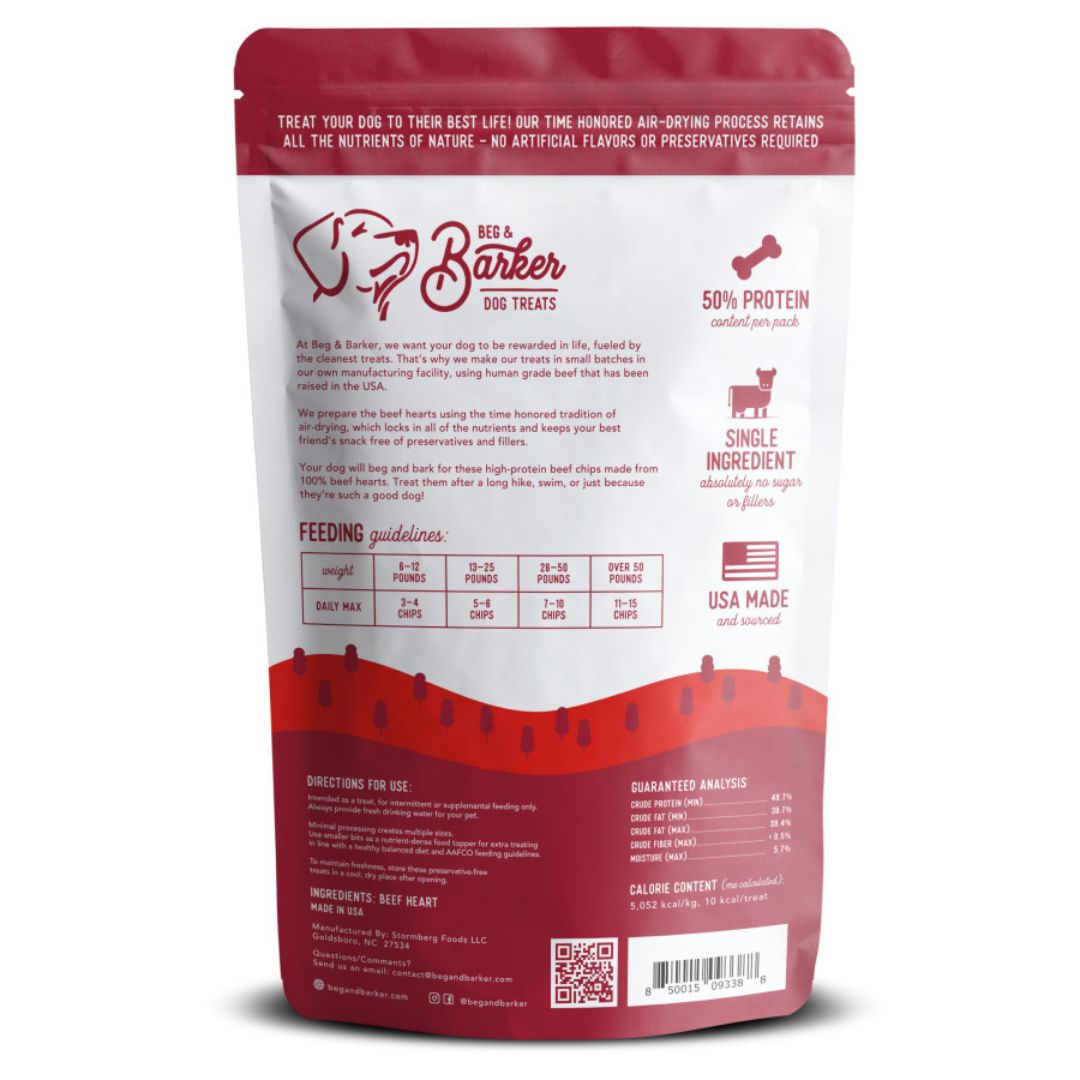 Beg & Barker Beef Heart Chips Dog Treats 1ea/8 oz