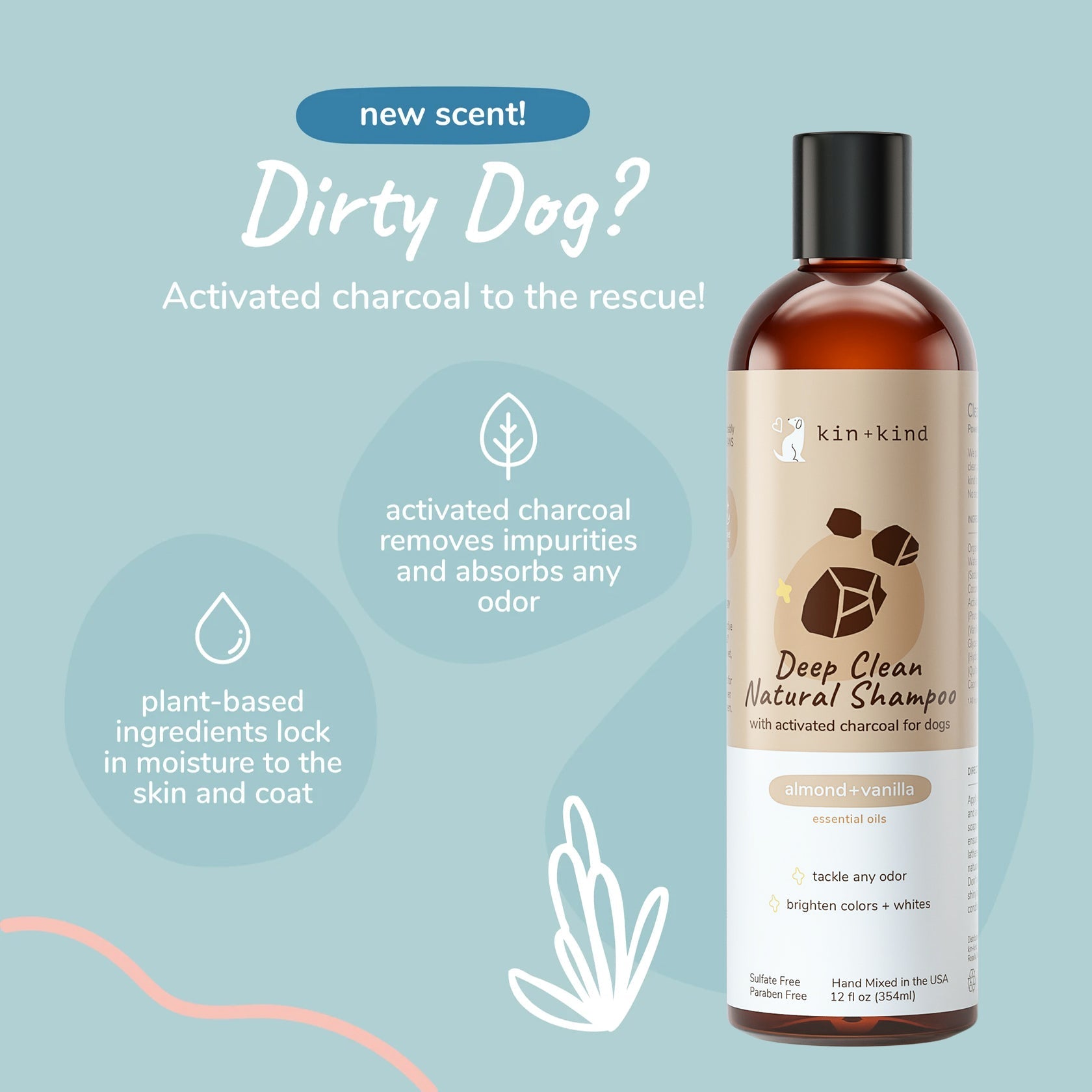 Kin+Kid Shampoo Deep Clean 12oz. Almond Vanilla