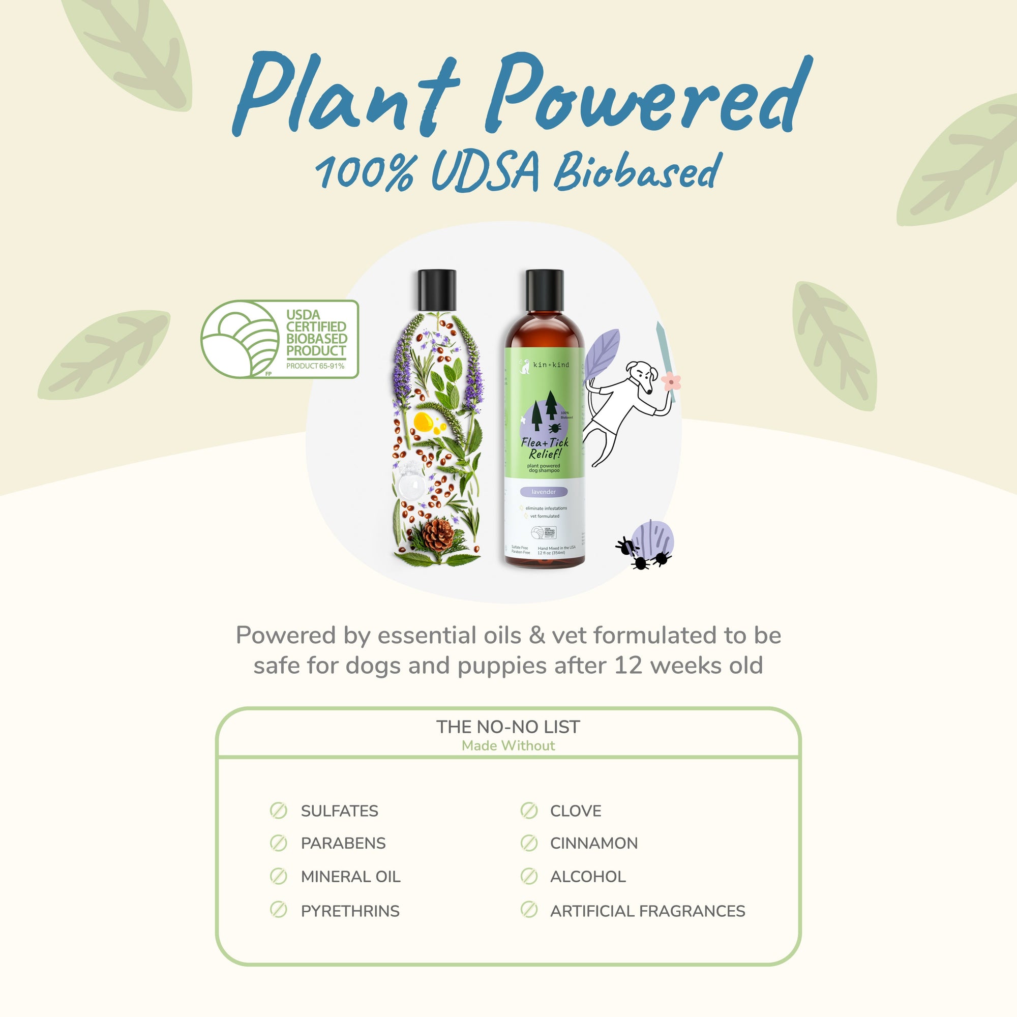 Kin+Kid Flea/Tick Lavender Shampoo 12oz.