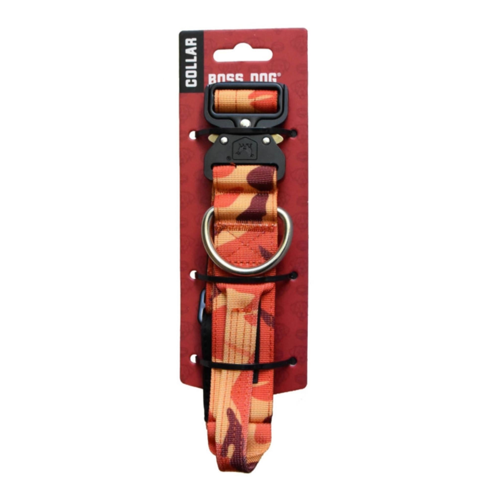 Boss Dog Tactical Adjustable Dog Collar Orange Camo, 1ea/Large, 17-22 in Default Title