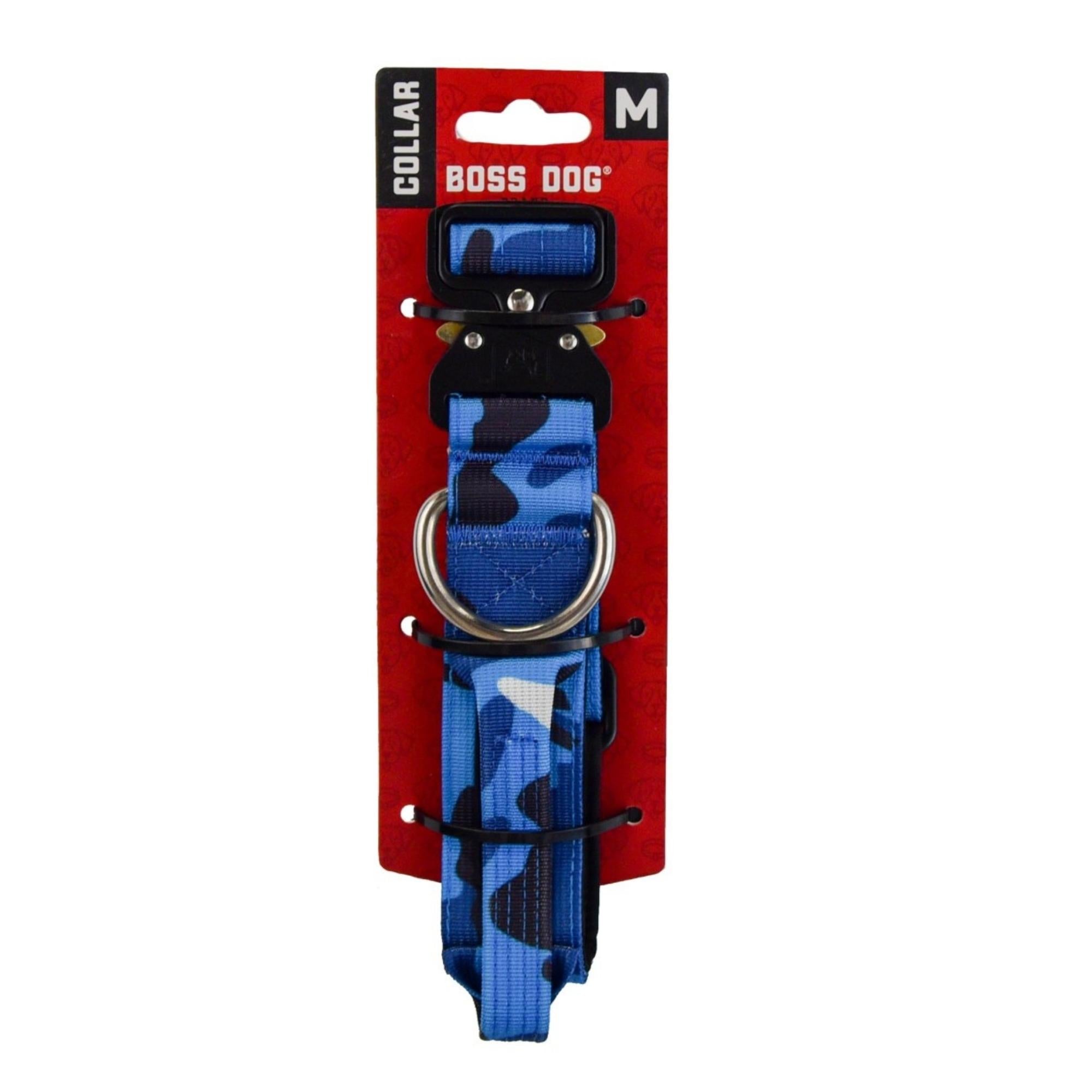 Boss Dog Tactical Adjustable Dog Collar Blue Camo, 1ea/Medium, 15-18 in Default Title