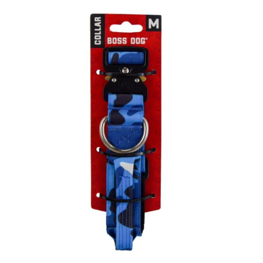 Boss Dog Tactical Adjustable Dog Collar Blue Camo, 1ea/Large, 17-22 in Default Title