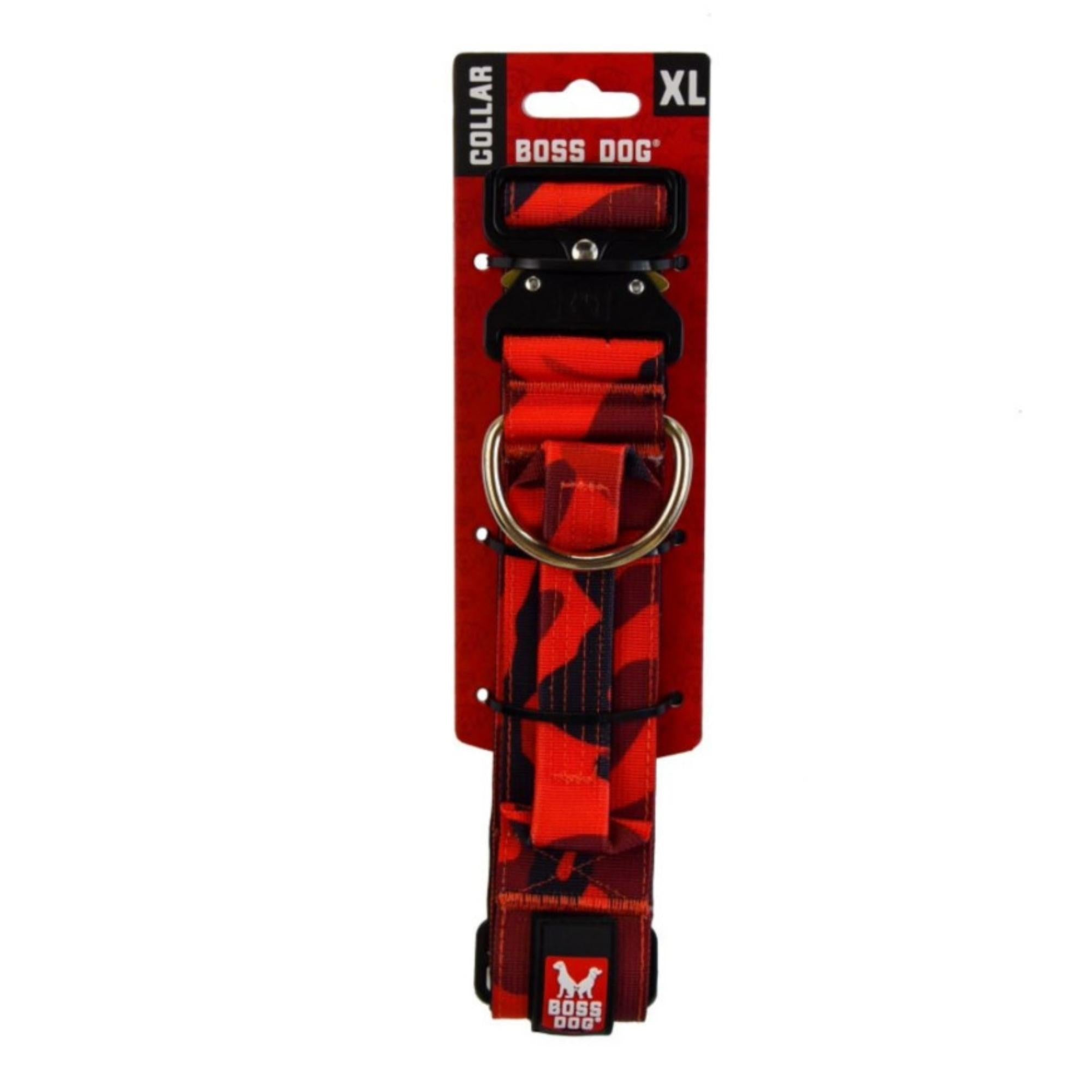 Boss Dog Tactical Adjustable Dog Collar Red Camo, 1ea/XLarge, 20-28 in Default Title
