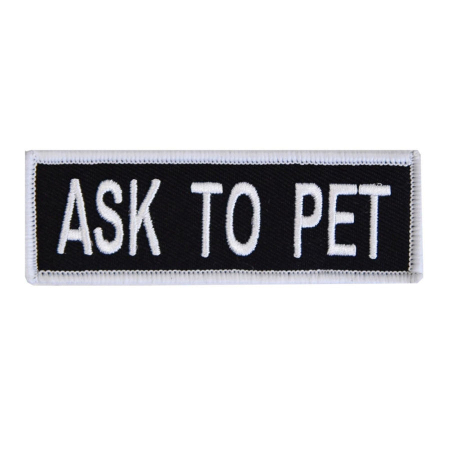 Boss Dog Tactical Harness Patch Ask to Pet, 6ea/Small Default Title