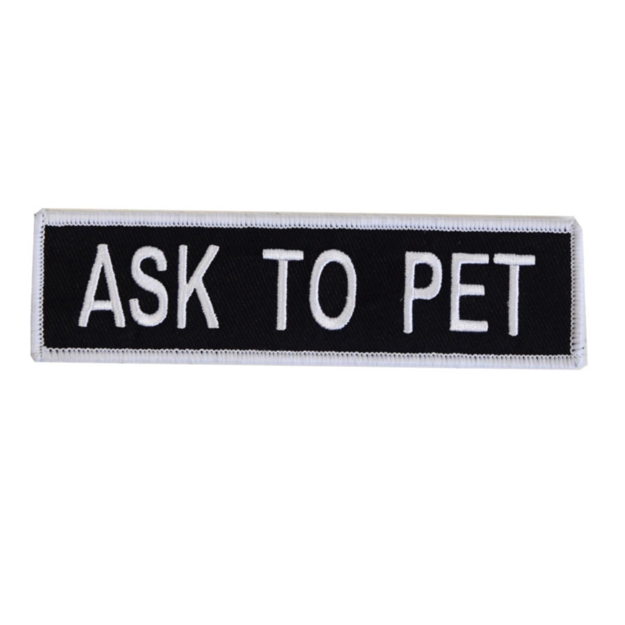 Boss Dog Tactical Harness Patch Ask to Pet, 6ea/Large Default Title