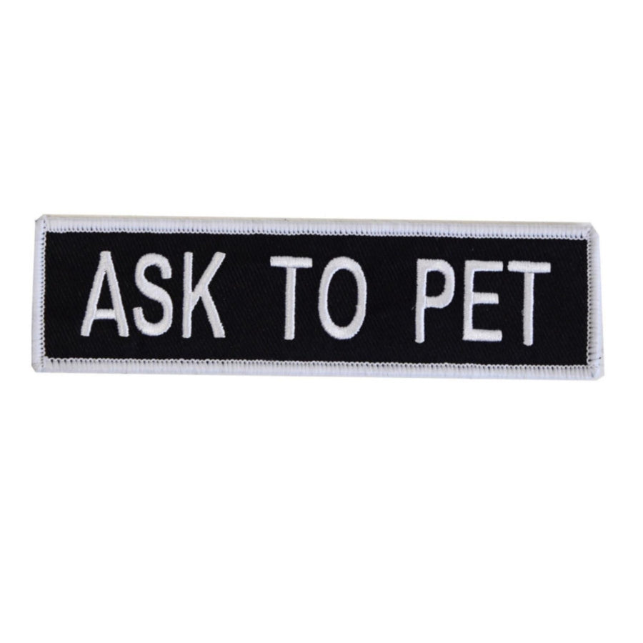 Boss Dog Tactical Harness Patch Ask to Pet, 6ea/Large Default Title