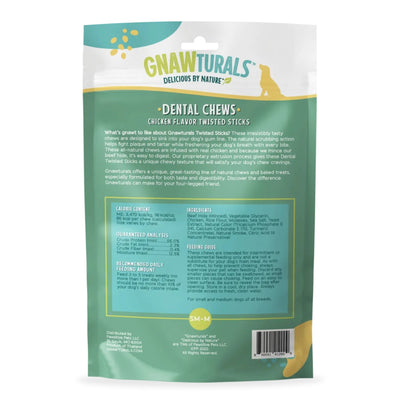 Gnawturals Dental Chews Twisted Stick Chicken Medium 5 Count