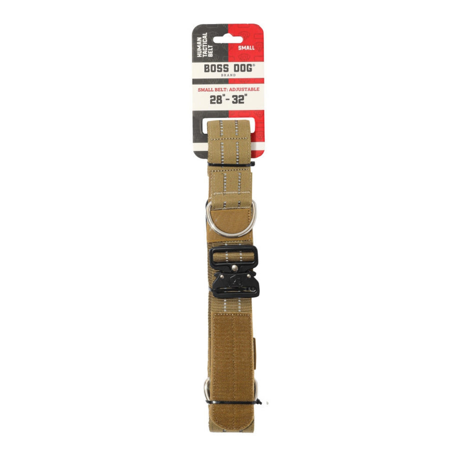 Boss Dog Human Boss Tactical Utility Dog Walker Belt Tan, 1ea/SM (28-32In Waist)