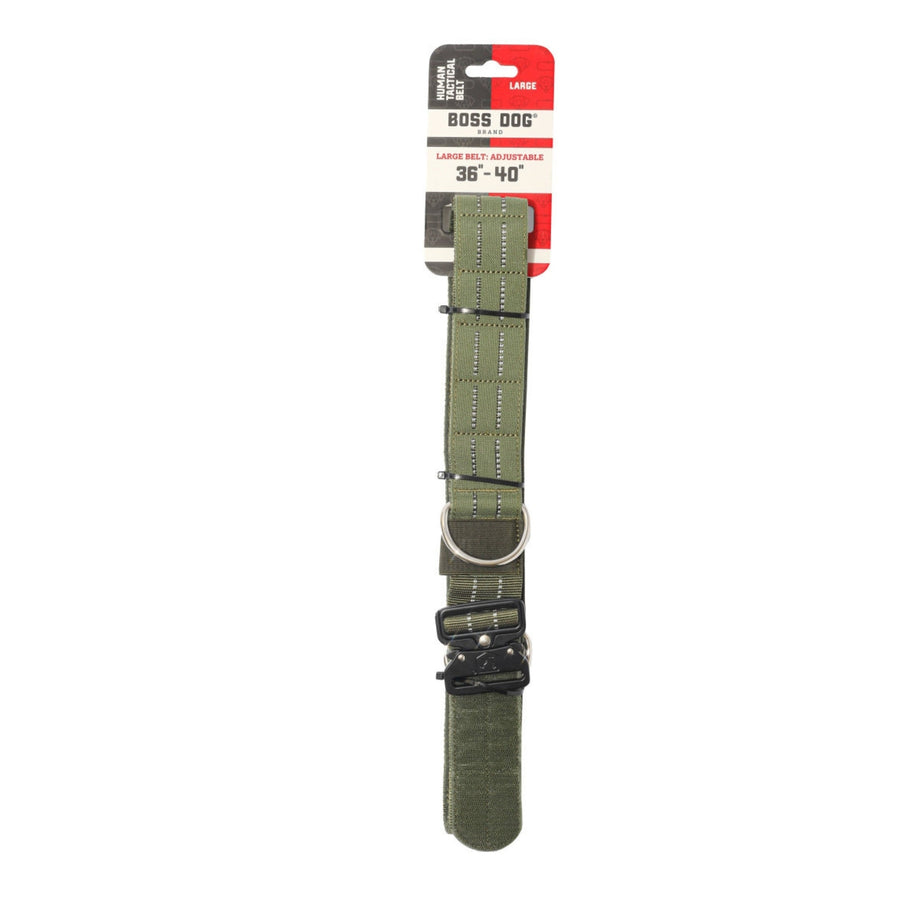 Boss Dog Human Boss Tactical Utility Dog Walker Belt Green, 1ea/LG (36-40In Waist)