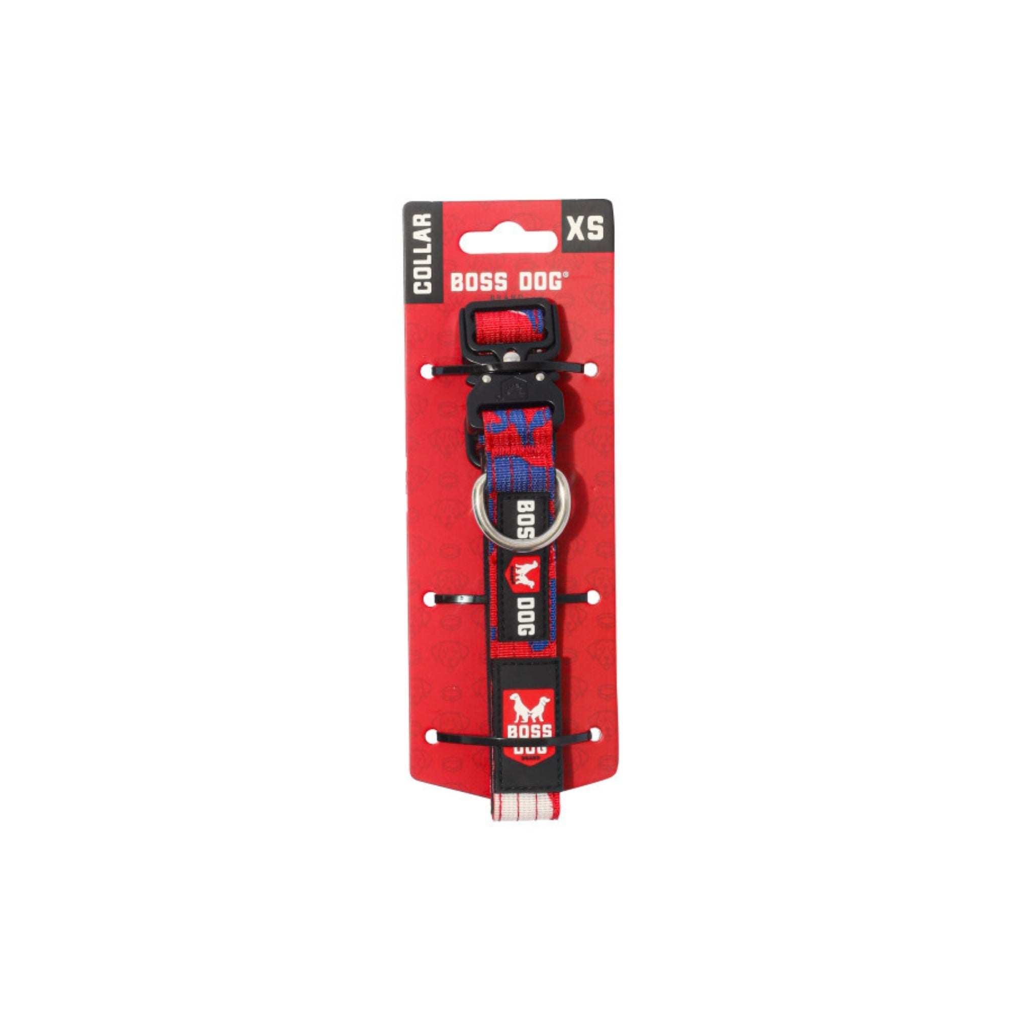 Boss Dog Tactical Adjustable Dog Collar Red, White,  Blue, 1ea/XS, 1114 in