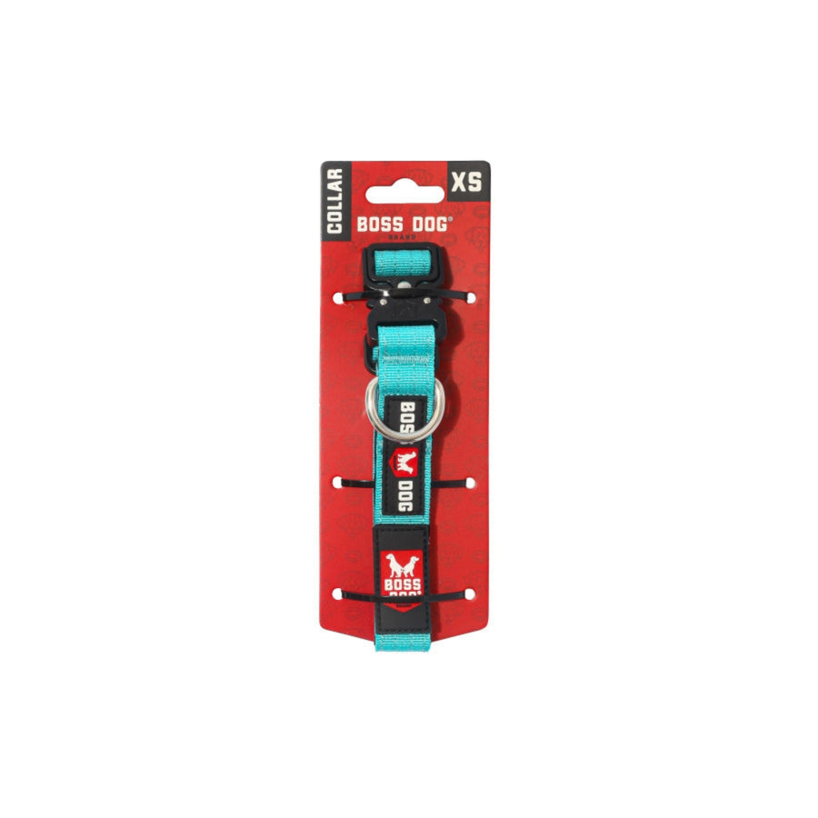 Boss Dog Tactical Adjustable Dog Collar Teal, 1ea/XS, 11-14in.