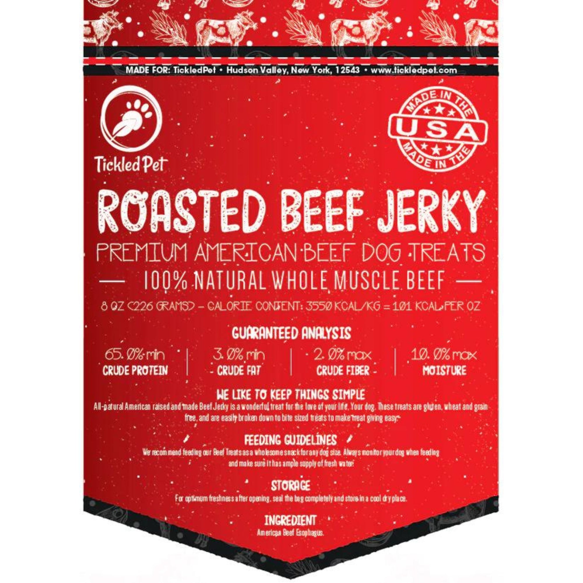 **Tickled Pet Dog 8oz. Usa Beef Jerky