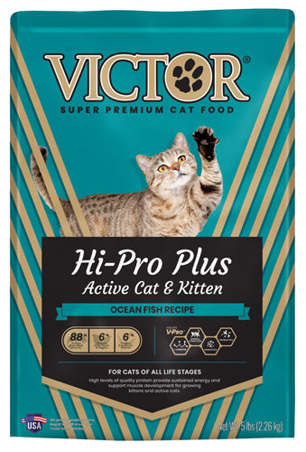 Victor Super Premium Dog Food Hi-Pro Plus Active Cat & Kitten Dry Cat Food Ocean Fish 5lb