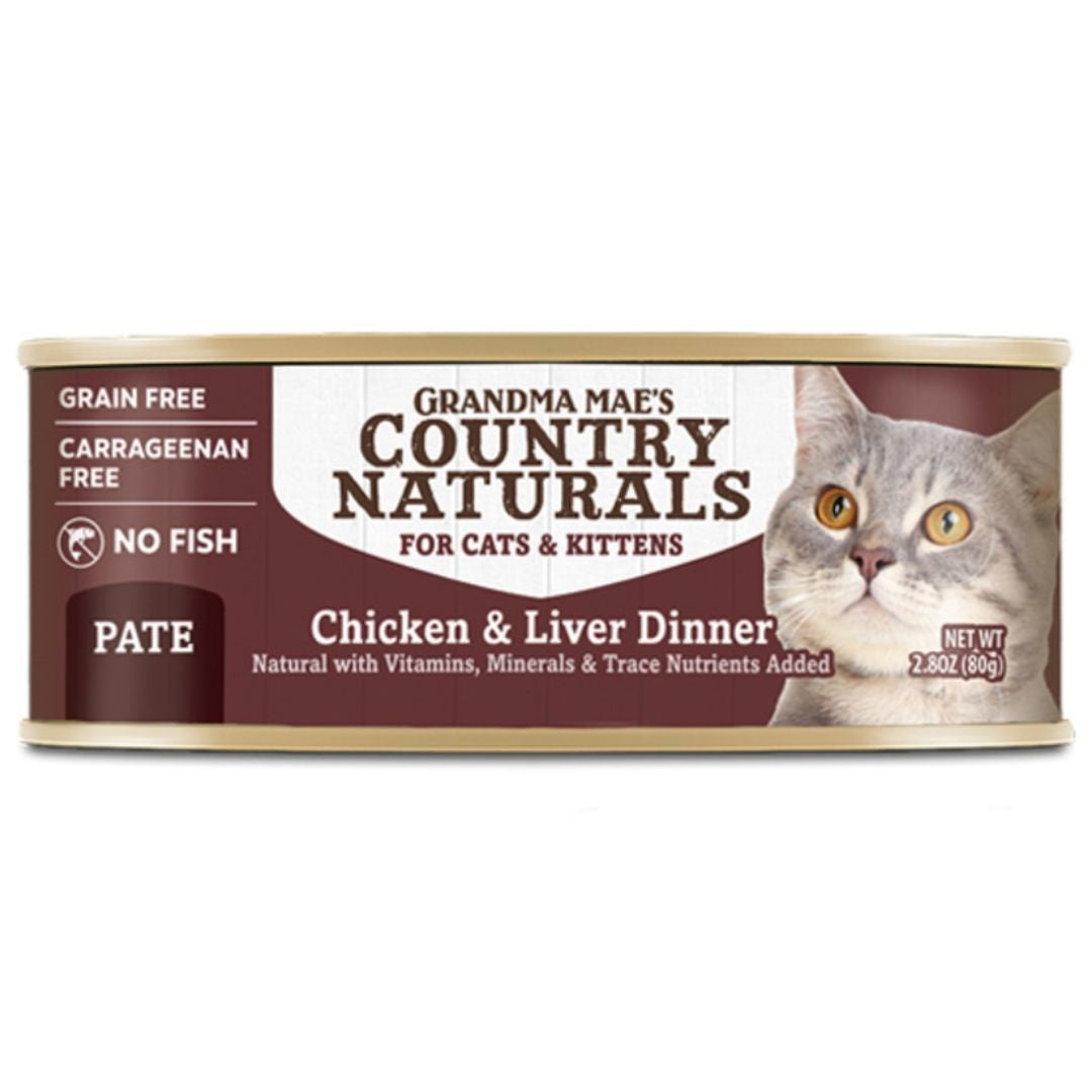 Grandma Mae's Country Naturals Chicken/Liver Pate Canned Cat Food 2.8oz