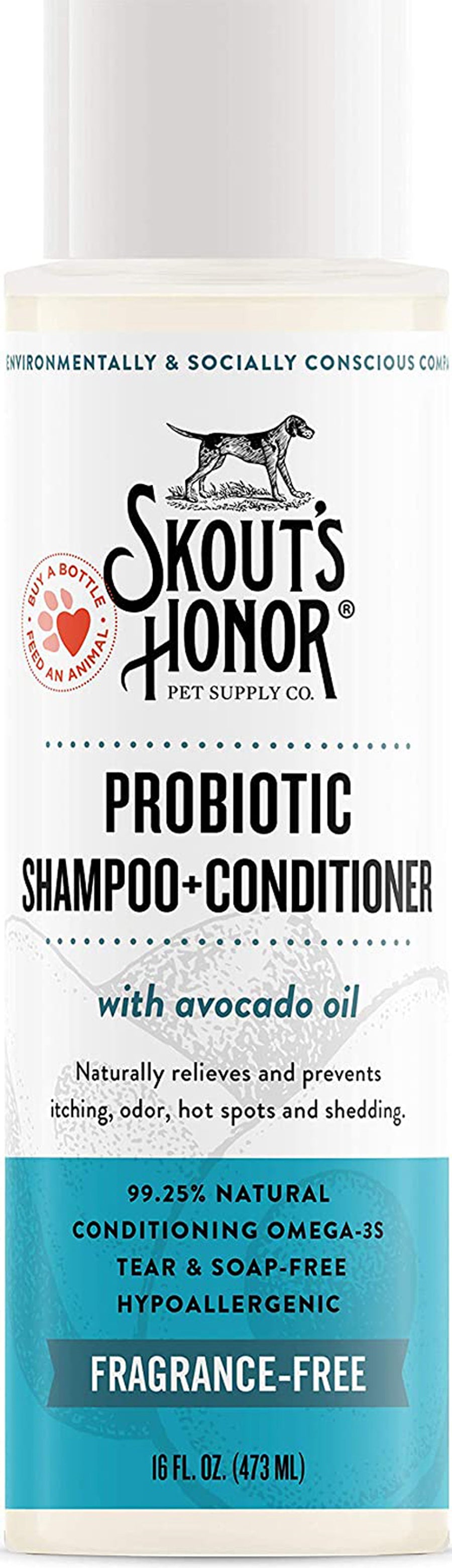 Skouts Honor Dog Shampoo Conditioner Unscented 16oz.