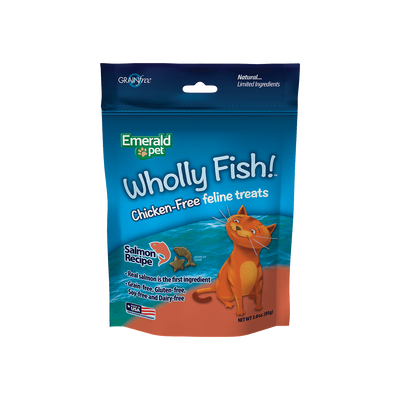 Emerald Pet Wholly Fish! Crunchy Cat Treats Salmon 1ea/3 oz