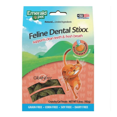 Emerald Pet Feline Dental Stixx Cat Treats Salmon 3.6oz