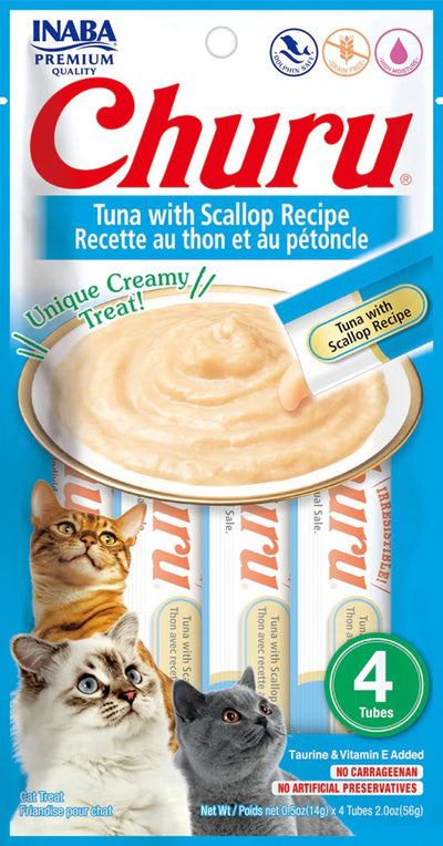 **Inaba Cat Churu Puree Tuna Scallop 0.52Oz/6Ct