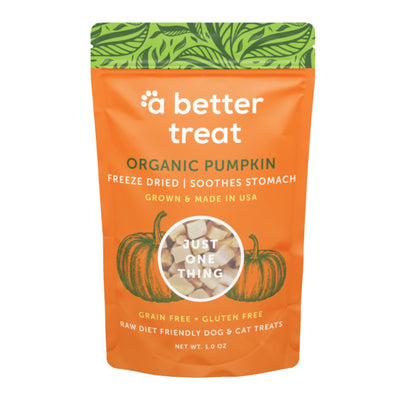 A Better Treat Just One Thing Freeze Dried Dog and Cat Treats USDA Organic Pumpkin 3oz. (Case of 6)  2 case minimum