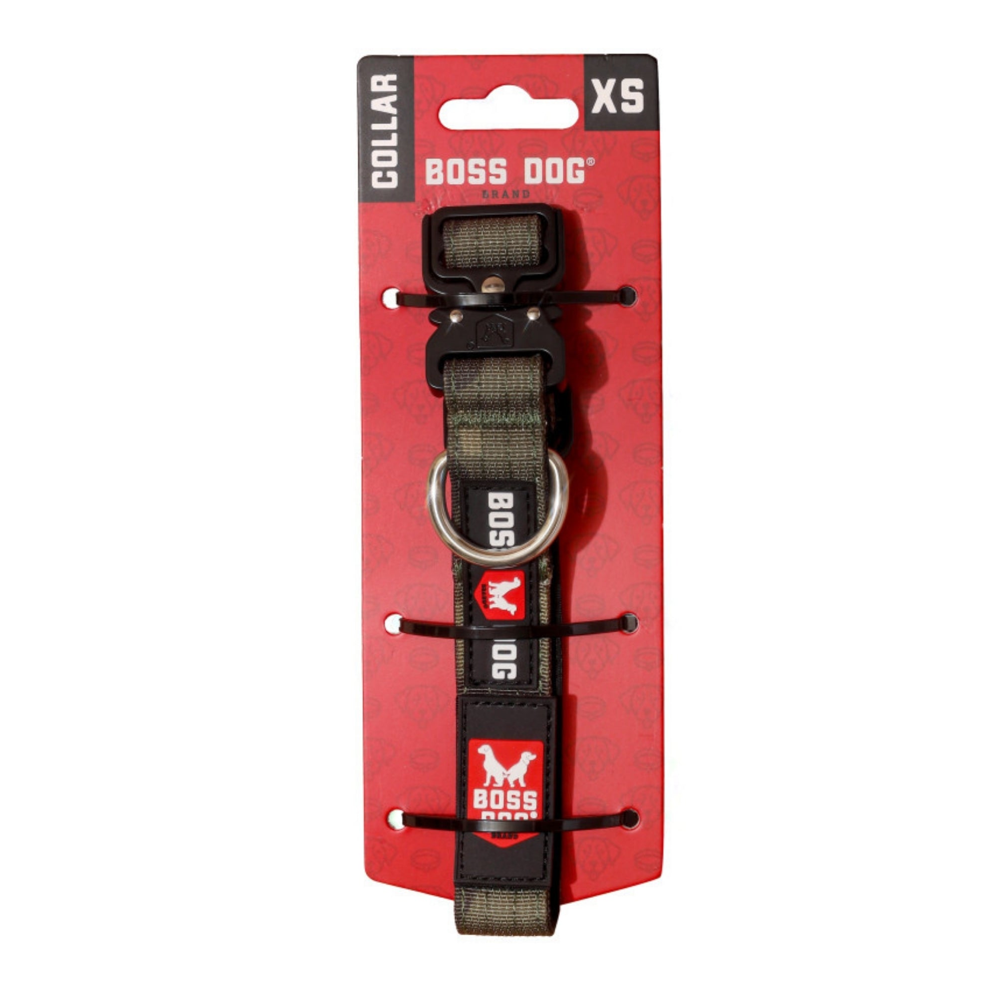 Boss Dog Tactical Adjustable Dog Collar Green Camo, 1ea/XS, 1114 in