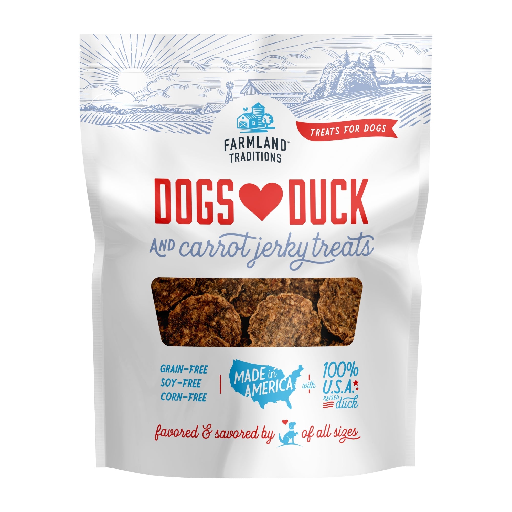 Farmland Traditions Dogs Love Duck and Carrot Dog Treats 1ea/13.5oz.