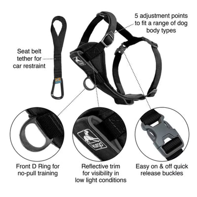 Kurgo Dog Tru Fit Harness Quick Release Black Small