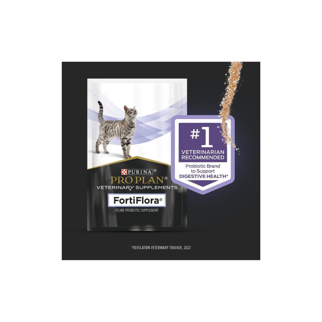 Purina Pro Plan Veterinary Diets FortiFlora Powder Probiotic Digestive Supplement for Cats, 30 count