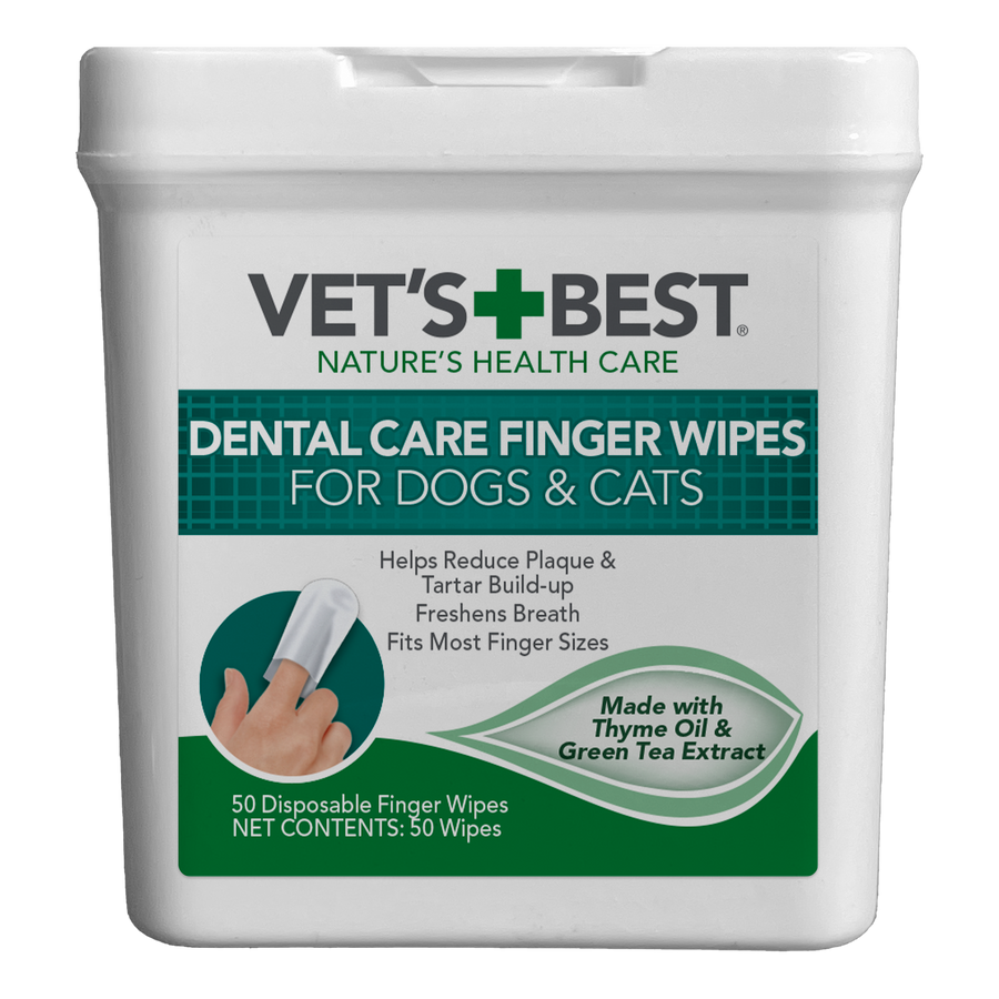 Vet's Best Dental Care Finger Wipes for Dogs and Cats 50ct