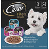 Cesar Filets in Gravy Adult Wet Dog Food Variety Pack (Prime Rib, Filet Mignon, New York Strip) 1ea/3.5 oz, 24 pk