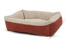 Aspen Self Warming Rectangular Dog Lounger Bed Barn Red; Cream 35 in x 27 in Large