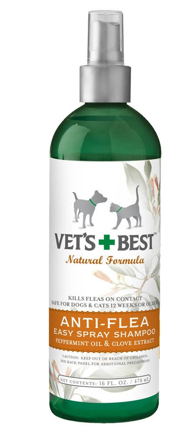 Vets Best Anti-Flea Easy Spray Shampoo for Dogs 16 fl. oz