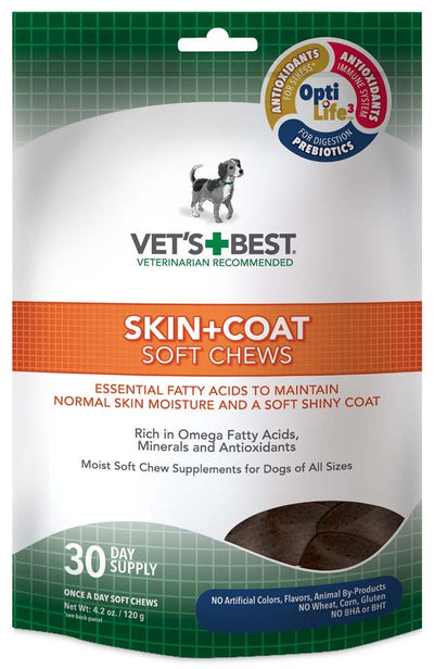 Vets Best Skin Coat Soft Chews 1ea-4.2 oz; 30 ct