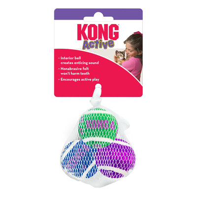KONG Tennis Ball with Bells Cat Toy Multi-Color 1ea/One Size