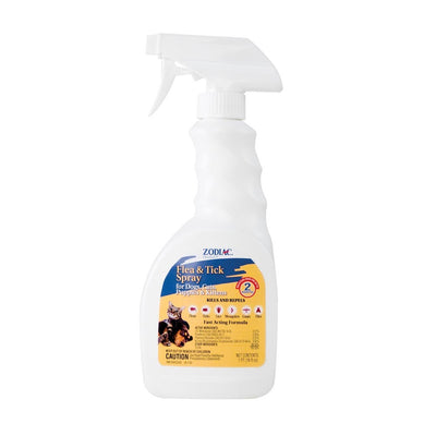 Zodiac Flea and Tick Spray for Dogs Puppies Cats and Kittens 16 Ounces