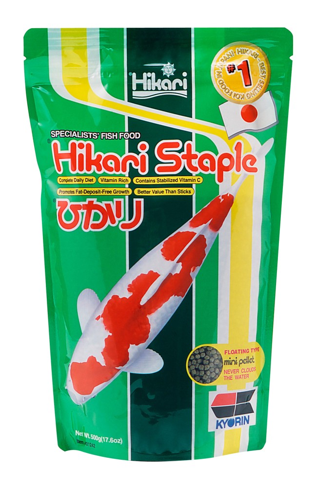 Hikari USA Staple Growth Formula Pellet Fish Food for Koi and Other Pond Fishes 17.6 oz Mini