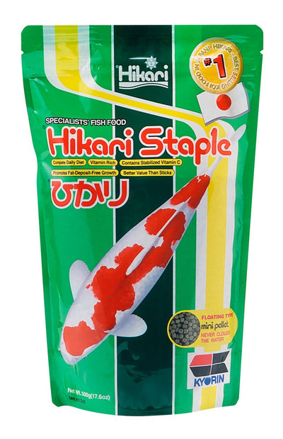 Hikari USA Staple Growth Formula Pellet Fish Food for Koi and Other Pond Fishes 17.6 oz Mini